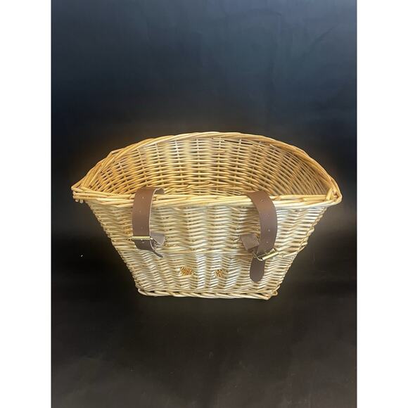 Bicycle Front Basket | Wicker Bike Storage| Straps | Hang | 10x13 | VTG Style - Picture 3 of 9